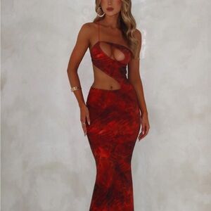 Asymmetrical Red Dress